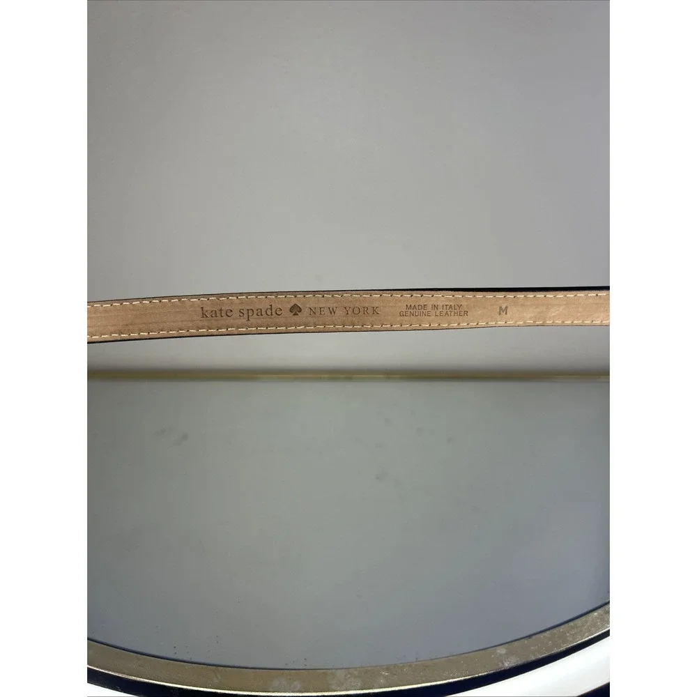 Kate Spade New York Womens Leather Bow Belt Black Fitted Elastic IN THE LOOP M‎